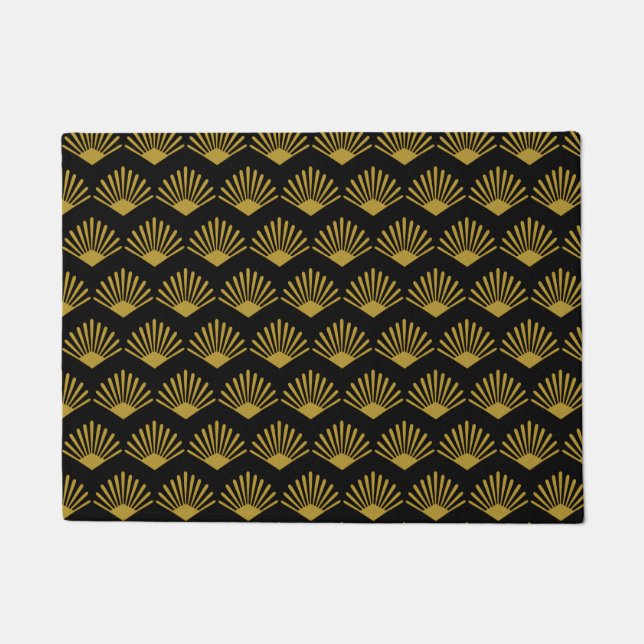 Art Deco Sunrise Motif Pattern Doormat (Front)