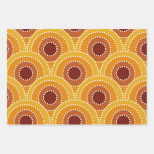 Art Deco Sunrise Retro pattern Wrapping Paper Sheets