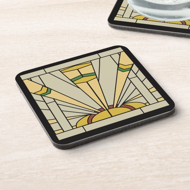Art Deco Sunshine Drink Coaster (Left Side)