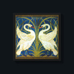 Art Deco Swans Canvas Print<br><div class="desc">Pair of art deco swans in the reeds and water.</div>