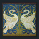 Art Deco Swans Faux Canvas Print<br><div class="desc">Pair of art deco swans in the reeds and water.</div>