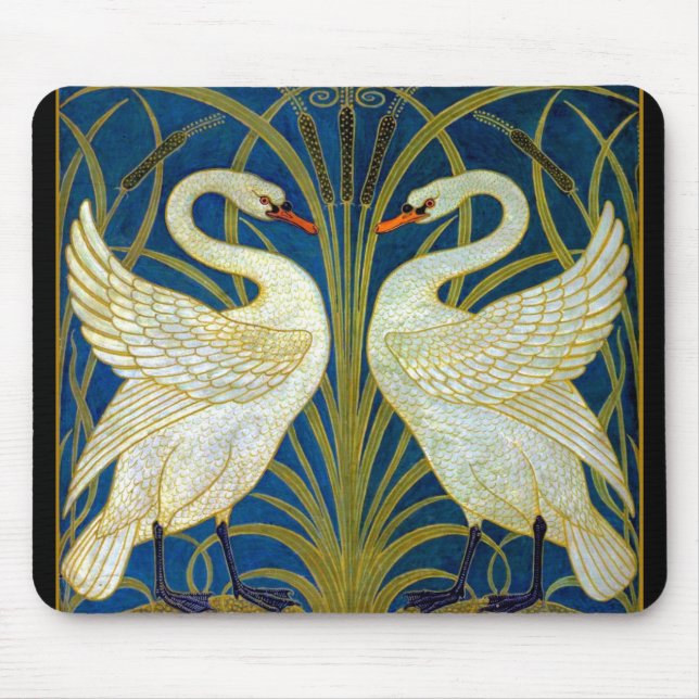 Art Deco Swans Mouse Pad (Front)