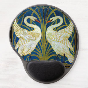 Art Deco Swans Mouse Pad