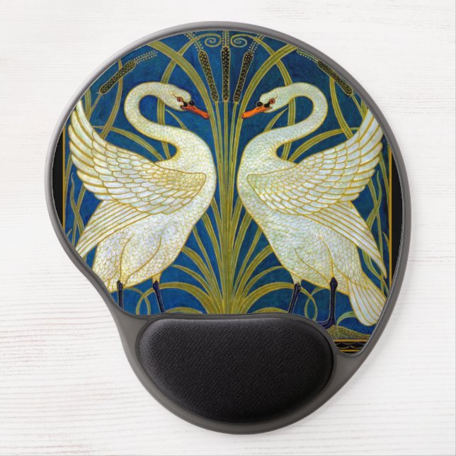 Art Deco Swans Mouse Pad (Front)