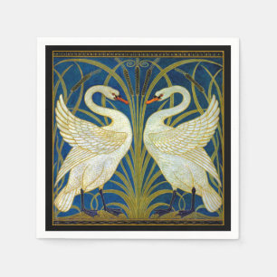 Art Deco Swans Mouse Pad Napkins