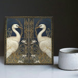 Art Deco Swans Wall Decor Art Nouveau Crane Swan Ceramic Tile<br><div class="desc">Welcome to CreaTile! Here you will find handmade tile designs that I have personally crafted and vintage ceramic and porcelain clay tiles, whether stained or natural. I love to design tile and ceramic products, hoping to give you a way to transform your home into something you enjoy visiting again and...</div>
