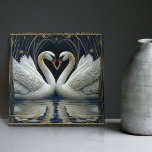 Art Deco Swans Wall Decor Art Nouveau Swan Ceramic Tile<br><div class="desc">Welcome to CreaTile! Here you will find handmade tile designs that I have personally crafted and vintage ceramic and porcelain clay tiles, whether stained or natural. I love to design tile and ceramic products, hoping to give you a way to transform your home into something you enjoy visiting again and...</div>
