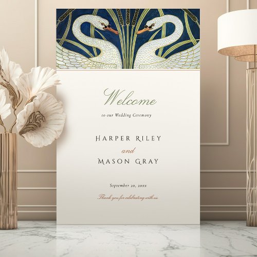 Art Deco Swans Wedding Welcome Sign