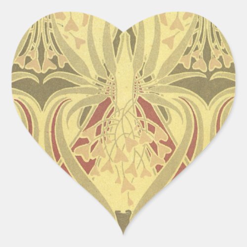 art deco swirl abstract vintage pattern art heart sticker