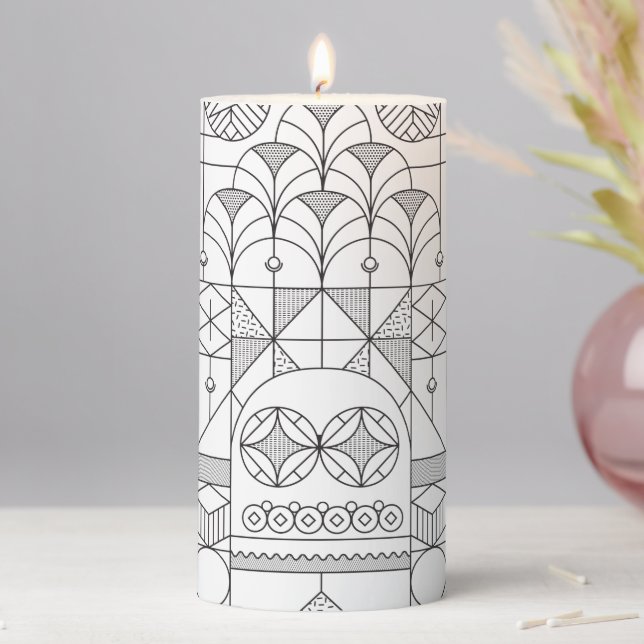 Art Deco Symmetry Lines Candle (In Situ)