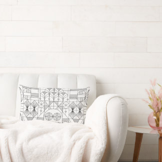 Art Deco Symmetry Lines Throw Pillow