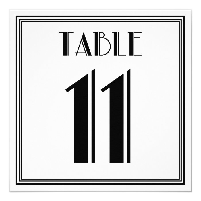 Art Deco Table Number 11 Personalized Invitations