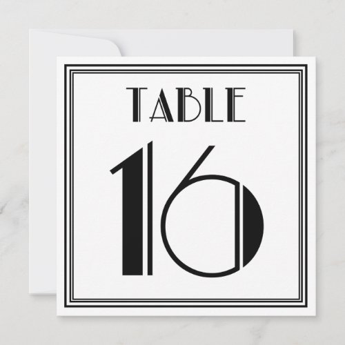 Art Deco Table Number 16