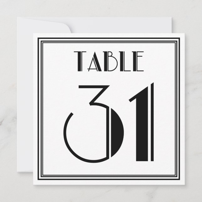 Art Deco Table Number 31 (Front)