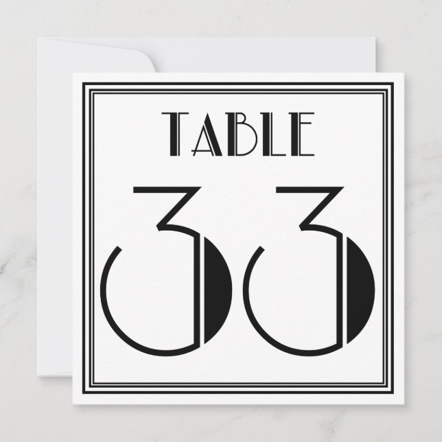 Art Deco Table Number 33 (Front)
