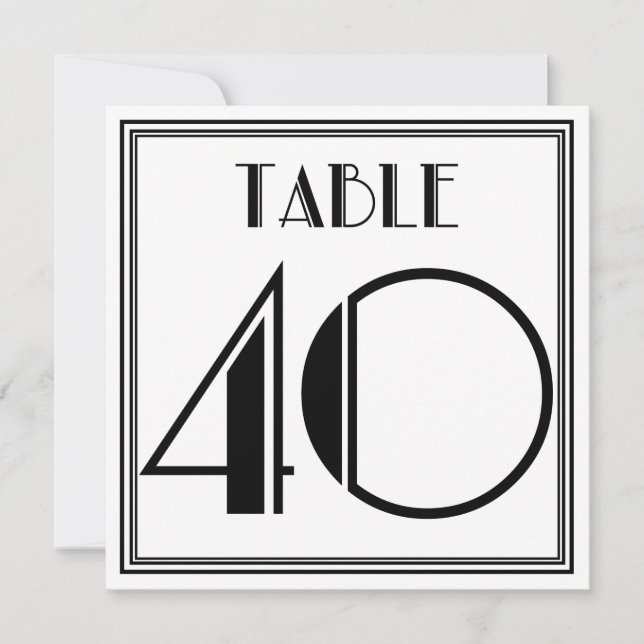 Art Deco Table Number 40 (Front)