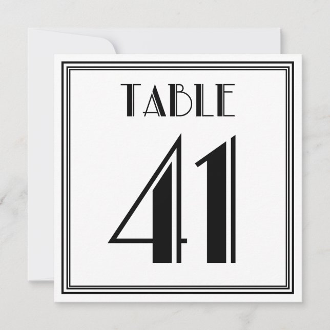 Art Deco Table Number 41 (Front)