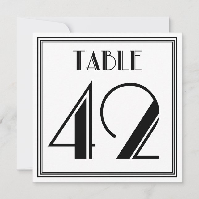 Art Deco Table Number 42 (Front)