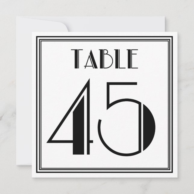 Art Deco Table Number 45 (Front)