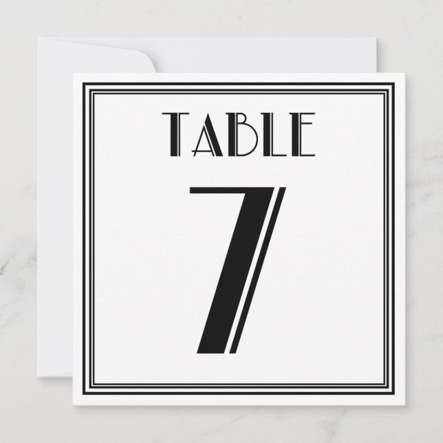 Art Deco Table Number 7 (Front)