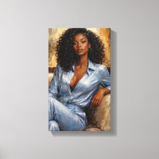 Art Deco Tableau ( Blue Beauty ) Canvas Print