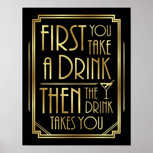 Art Deco TAKE A DRINK Sign Print