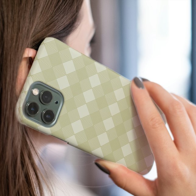 Art Deco Tan Diamonds Circuit Pattern Iphone Case (Creator Uploaded)