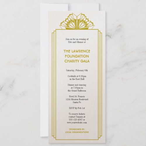 Art Deco tan stacked frame glamor formal event Custom Announcements