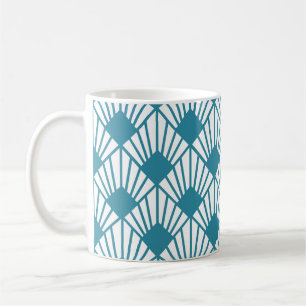 Art Deco Teal Fans  Coffee Mug