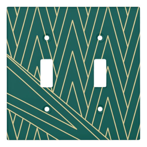 Art Deco TealGreen and Gold Light Switch Cover