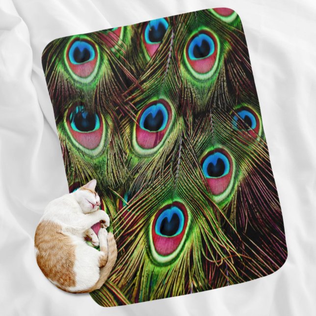 art deco teal green turquoise peacock feather baby blanket (art deco teal green turquoise peacock feather baby blanket)