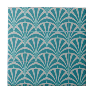 Art deco teal grey elegant chic vintage 1920's tile