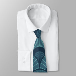 Art Deco Teal Tie