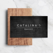 Art Deco Text On Black Wood Business Card at Zazzle