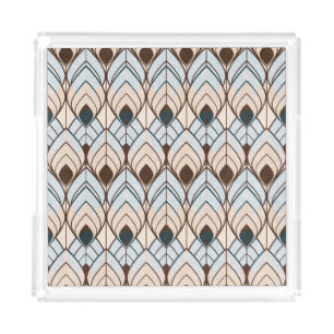 Art Deco: Textured Seamless Ornament. Acrylic Tray