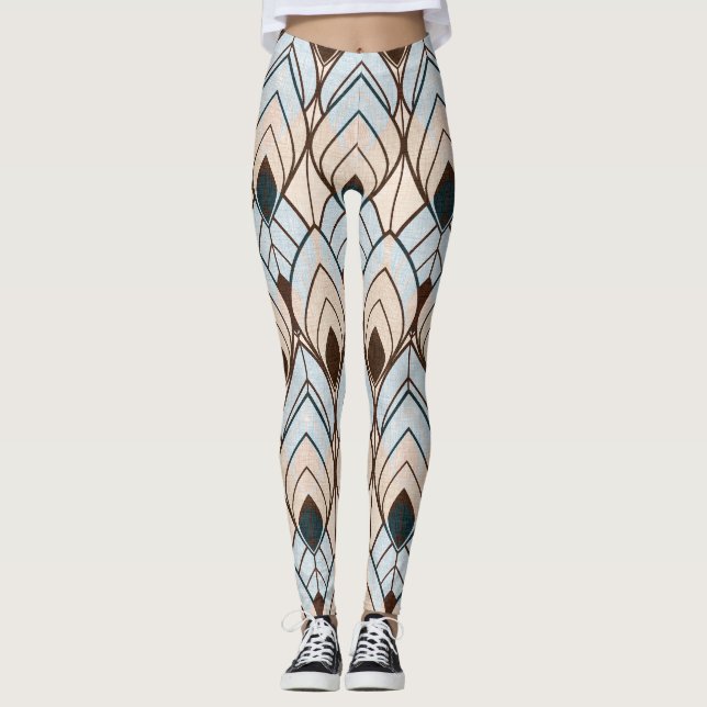 Art Deco: Textured Seamless Ornament. Leggings (Front)