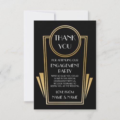 Art Deco Thank You 20s Engagement Wedding Cards