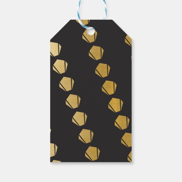Art Deco Thank You 20s Tags Black Gold Wedding