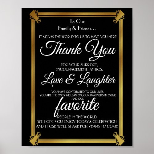 Art deco Thank you Poster