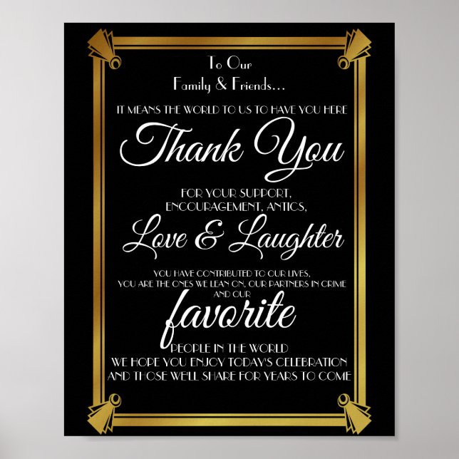 Art deco Thank you Poster (Front)