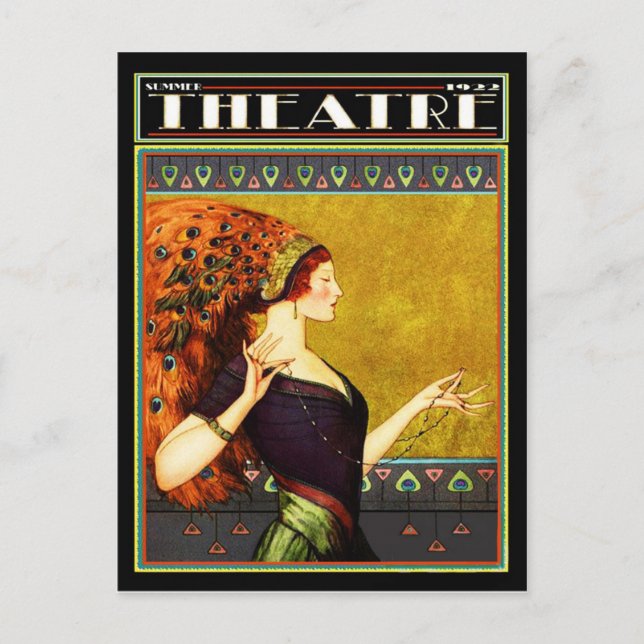 Art Deco Theater Magazine 1922 Postcard (Front)