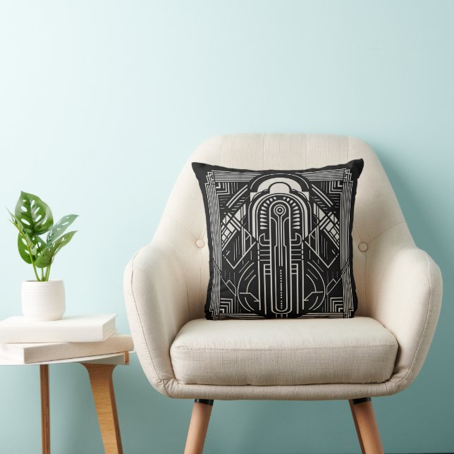 Art Deco Throw Pillow (Chair)