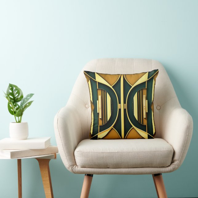 Art Deco Throw Pillow (Chair)