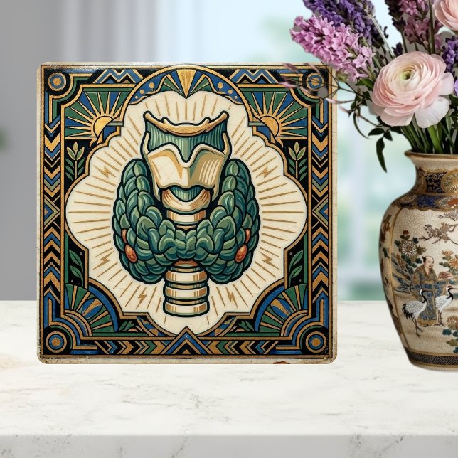 Art Deco thyroid biology medical vintage  Ceramic Tile (Creator Uploaded)