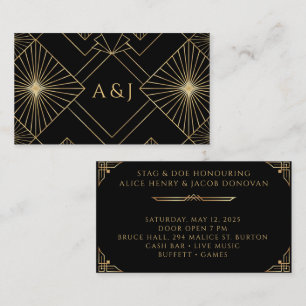 Art Deco Tickets Jack and Jill Stag and Doe