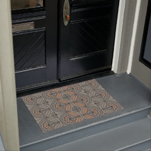 Art Deco Tile Floral (stone creek and sandal) Doormat
