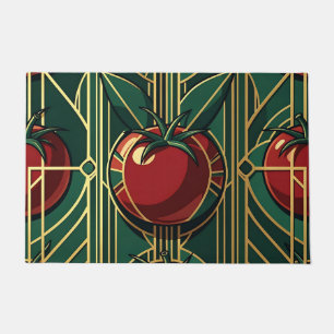 Art Deco Tomato Pattern Doormat