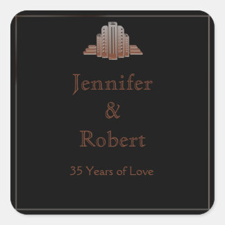 Art Deco Tower Anniversary Envelope Seal