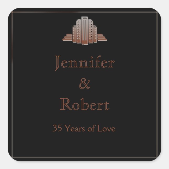 Art Deco Tower Anniversary Envelope Seal (Front)