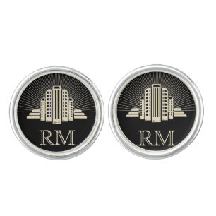 Art Deco Tower Ray Wedding Cuff Links